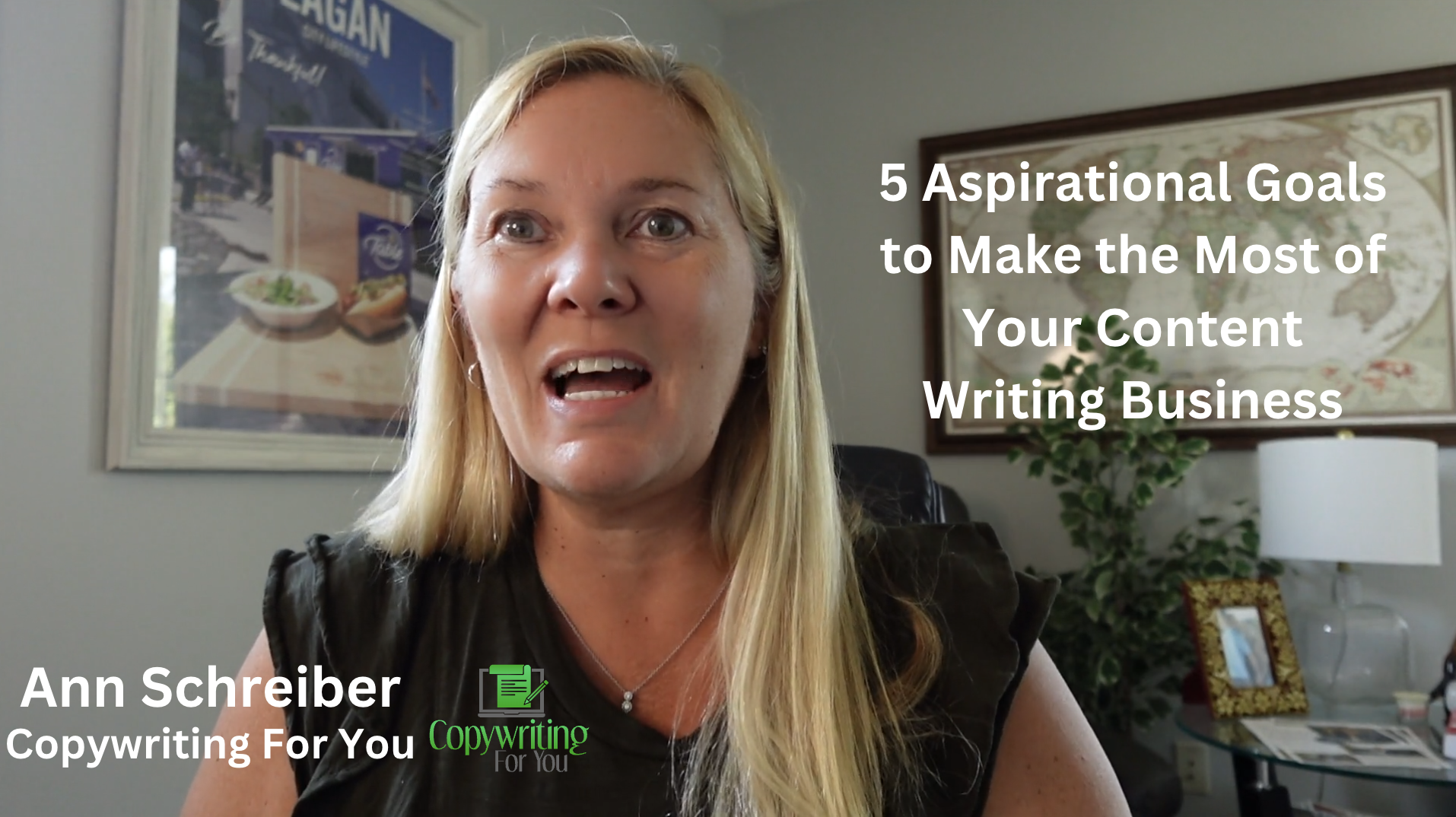 Ann Schreiber talking about aspirational goals for content writers.