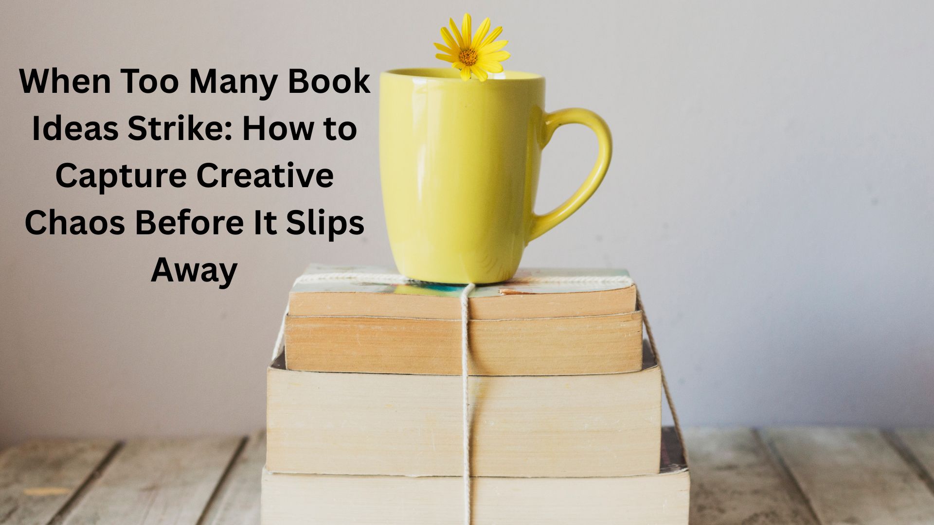 Cup on pile of books